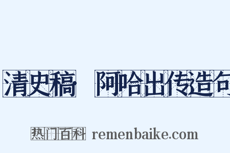 清史稿·阿哈出传造句是什么意思的图片